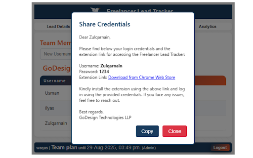Freelancer Lead Tracker :: Save Freelancer.com clients in one click, track chats, manage leads, create teams, assign profiles, and monitor analytics.