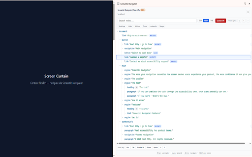 Semantic Navigator :: Navigate and interact with web pages through their semantic tree structure. Experience the web the way assistive technology does.