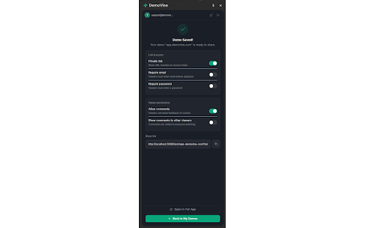 DemoVine :: Record clickable, interactive demos of any web app. Capture scenes as you click, arrange them into flows, and share with a link.
