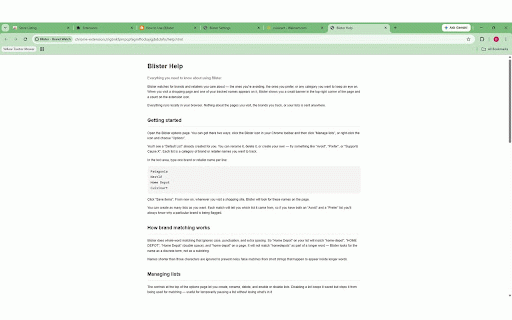 Blister - Brand Watch :: Alerts you when brands or retailers from your custom lists appear on shopping pages.