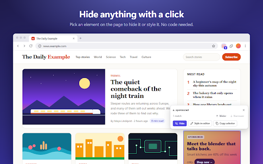 Code Injector & Web Editor :: Add your own JavaScript and CSS to any website. Edit in the popup, the side panel, DevTools or a full-page editor.