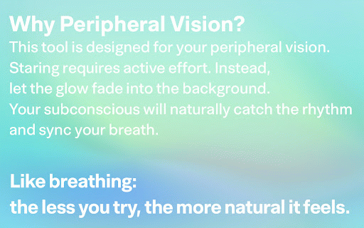 BreathingBrowser Standard :: A mindfulness extension that uses visual breathing rhythms to help you regain focus and relax.