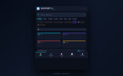 Quarter Split Pro — Budget Planner :: Complete quarterly budget planning: tax, discount, compare, history, charts, CSV export, presets and more.