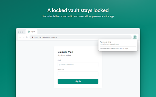 Password Safe :: Fill logins from your Password Safe vault. Requires the Password Safe app for Windows.