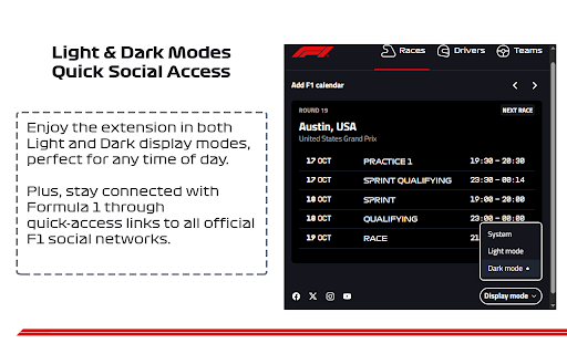 F1 - Schedule & Results :: All Formula 1 schedules, results, and standings, automatically in your local time.