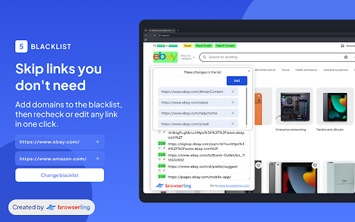 Browserling Link Checker – Page Link Auditor :: Collect links on a webpage and check their HTTP statuses. Monitor, filter, and export results directly in your browser.