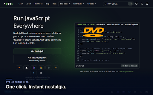 DVD Screensaver - Bouncing Logo :: Add a classic bouncing DVD logo to any webpage in one click. Customize size and speed, add multiple logos, and enable collisions.