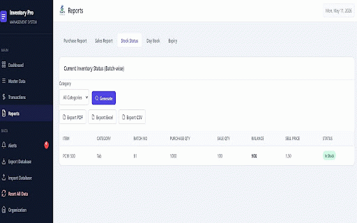 Inventory Management Pro :: Full Premium Inventory System with Master, Transactions & Reports