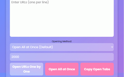 Bulk URL Opener :: Open multiple URLs at once, one by one, or with a delay.