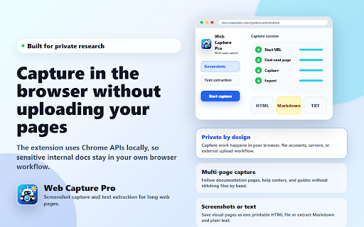 Web Capture Pro - Multi-Page Screenshot & Text Extractor :: Capture entire documentation sites with screenshots or text extraction