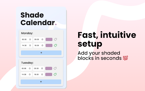 Shade Calendar – Time Blocking for Google Calendar :: Color-code your time blocks in Google Calendar. Make your schedule easier to read, plan, and manage 📆