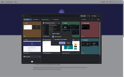 LeoTabs — Tab Manager & Switcher :: Find open pages, put work away, and resume only what you need. Local collections, groups, notes and portable exports.