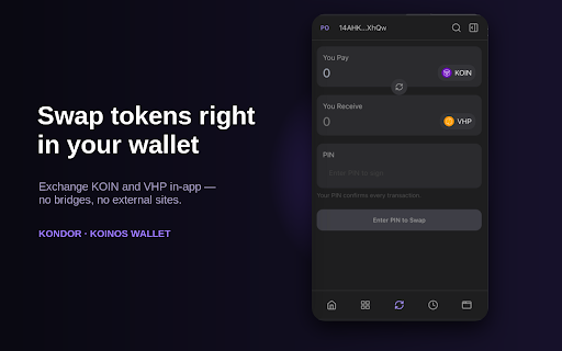 Kondor Wallet :: A wallet extension for the Koinos blockchain