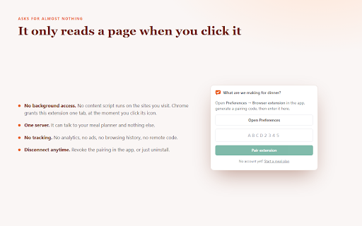 What Are We Making For Dinner :: Import the recipe you're looking at into your recipe bank, and drop it onto your meal plan.
