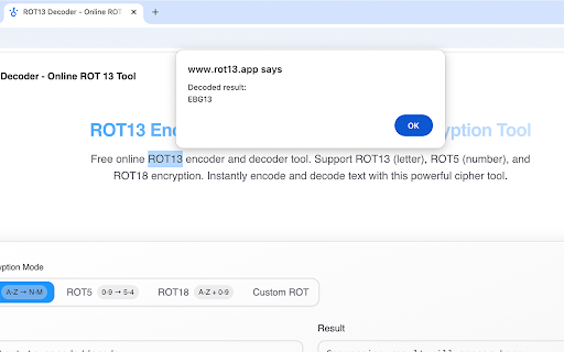 ROT13 Decoder :: Instantly encode/decode text using ROT13, ROT5, or ROT18.