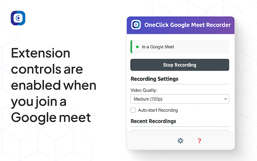 OneClick Google Meet Recorder :: Professional meeting recorder for Google Meet with advanced features