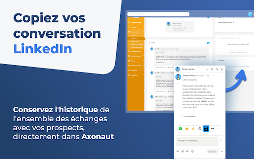 Axonaut :: L'extension Axonaut pour Linkedin vous permet en quelques clics d'alimenter votre CRM en créant directement une fiche contact.
