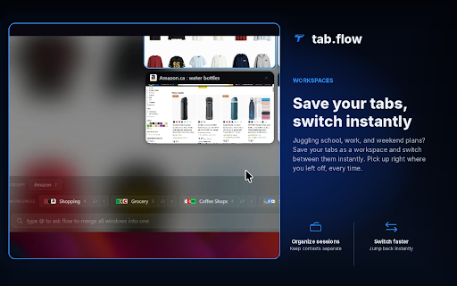 tab.flow - Visual Tab Manager & AI Assistant :: Visual tab grid + AI assistant to organize, search, and manage all your tabs instantly. Press Alt+Q to never lose a tab again.
