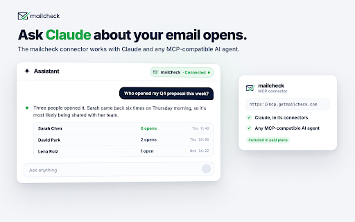 Mailcheck: Email Tracker for Gmail & Zoho Mail :: Email open tracking for Gmail and Zoho Mail. Know if your email was opened, when, and how many times. Free to start.