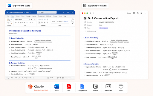 Claude to PDF, Word, Google Docs & Notion — Chat Exporter :: Export, save & download Claude AI chats to PDF, Word, Google Docs, Notion, Markdown. Free, 1 click, keeps code & artifacts.