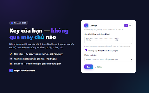 Policy Checker for YouTube - Mega Creative :: AI quét video YouTube tìm rủi ro vàng hoá, bản quyền & chính sách — kèm mốc thời gian và cách khắc phục. BYOK Gemini, Việt/Anh.