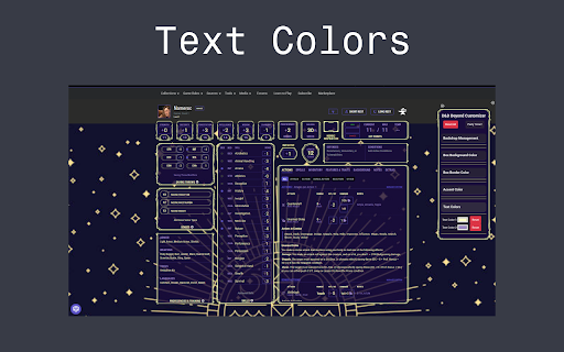 D&D Beyond Backdrop and Colors Replacer :: Replaces character backdrop images and colors.