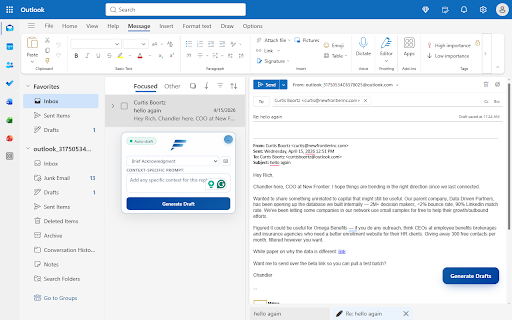 ForthWrite :: AI email drafts that sound like you. Voice-matched, adaptive. Works in Gmail and Outlook. Free to start, no API key required.