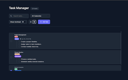 Task Scheduler :: Organize tasks with categories, subtasks, due dates, and notifications. A powerful task manager for better productivity.