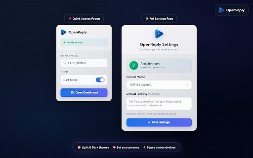 OpenReply.ai - Frontier Models in Gmail :: AI-powered email replies for Gmail. Draft contextual responses in seconds with one click.