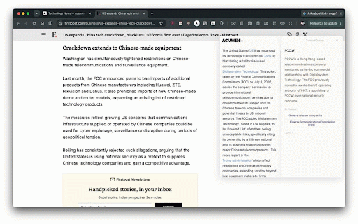 Acumen: Context-First Summariser and Reading Tool :: Instant context-aware AI summaries and vocabulary tooltips for selected text. Works on news, academic, legal, and tech articles.
