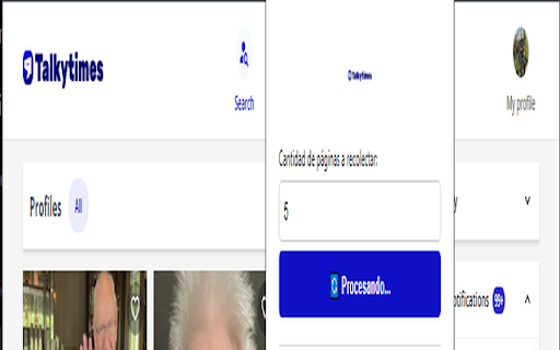 Talkytimes Auto Cycler :: Recolecta perfiles, da like/follow, y automatiza ciclos en Talkytimes.