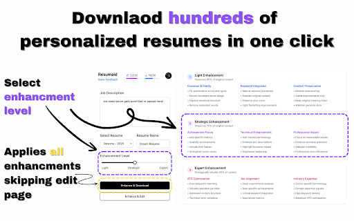 Resumaid :: Enhance your resume with AI-powered suggestions tailored to any job descriptions