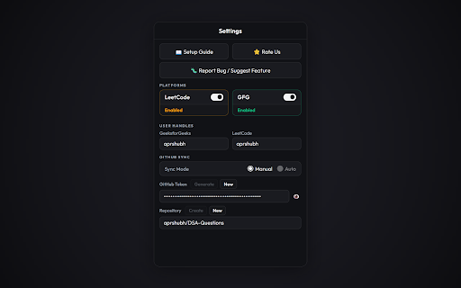 CommitDSA - Sync LeetCode & GFG to GitHub :: Automatically sync and backup LeetCode & GeeksforGeeks (accepted) solutions directly to GitHub.