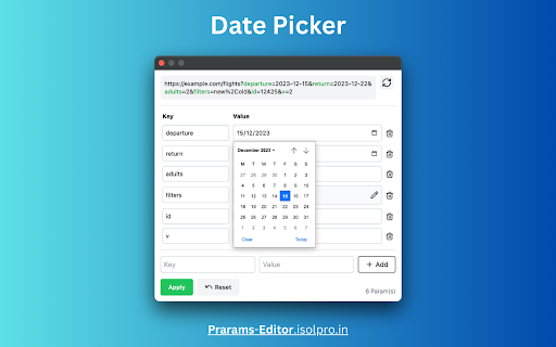 Params Editor :: Edit URL query parameters with smart input types