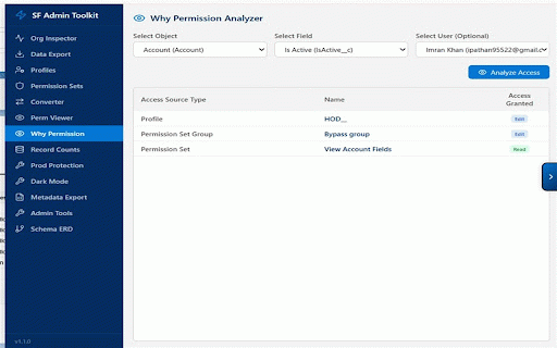 Salesforce Org Visualizer & Admin Toolkit :: Salesforce admin toolkit: profile/permission set tools, org analytics, schema visualization, and inline data editing.