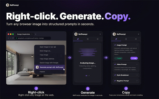 RefPrompt: AI Image & Video Prompt Generator :: Generate structured AI prompts from reference images.