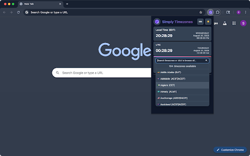 Simply Timezones - Easy Global Time Conversion :: Effortless global time conversion with 100+ timezones, dark/light themes, instant search.