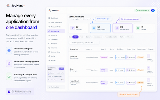 JobHuntrr - LinkedIn Job Outreach Assistant :: Save LinkedIn jobs and send outreach emails directly from LinkedIn