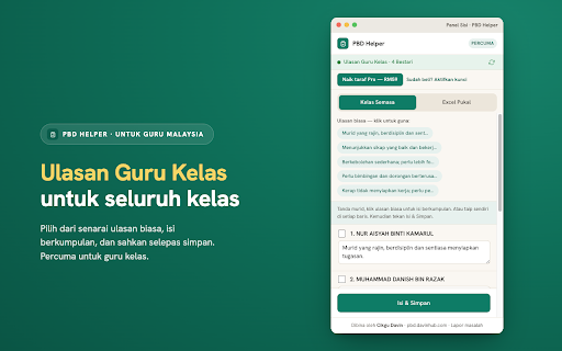 PBD Helper :: Bantu guru isi skor PBD (Tahap Penguasaan) di SPPB.