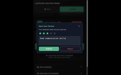 LeetCode Interview Mode :: Transform LeetCode into your complete interview practice environment with pairing, timers and test case management