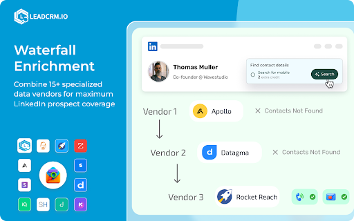 LeadCRM Sales Assistant :: Your LinkedIn sales sidekick! CRM sync, AI replies, enrichment, templates & bulk export. Streamline your sales workflow!