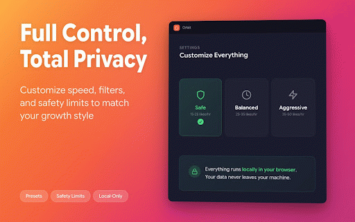 Orbit - Instagram Growth & Engagement Tool :: Grow your Instagram with smart engagement. Target by hashtag, manage following, track results. Safe, smart, and effective.