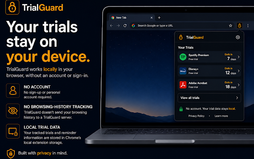 TrialGuard - Free Trial Detector & Cancellation Reminders :: Detect free trials before you forget them. Get local reminders before they turn into unwanted charges.