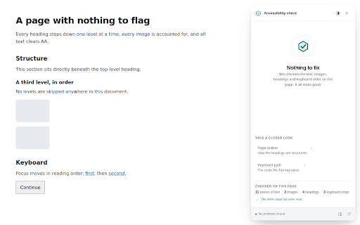 Live Accessibility Overlay :: Find accessibility problems on any page, in plain language: contrast, headings, alt text and keyboard order. Checked locally.