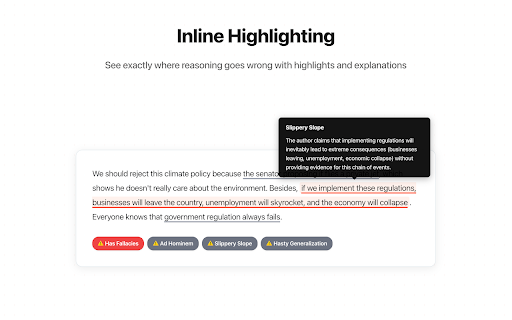 Logicat: AI-powered logical fallacy detector :: Understand posts faster. Spot fallacies, hidden intentions, and get quick summaries on X and Reddit.