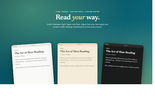 Comfort Library :: Reading mode with highlights, notes, and a knowledge dashboard. Clean content, understand better, organize everything.