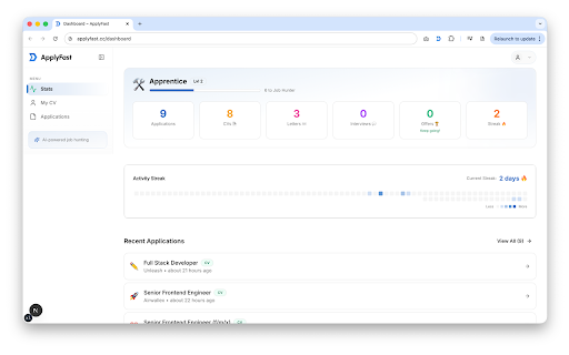 ApplyFast :: Tailor your CV to match job descriptions using AI. Apply fast and get hired faster with optimized resumes.