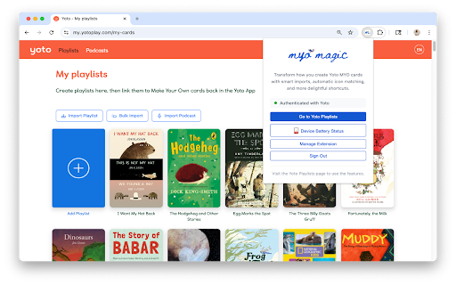 Yoto MYO Magic :: Transform how you create Yoto MYO cards with smart imports, automatic icon matching, and more delightful shortcuts.