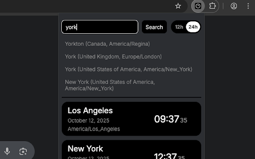 World Clocks :: Displays current time for selected cities with timezone support