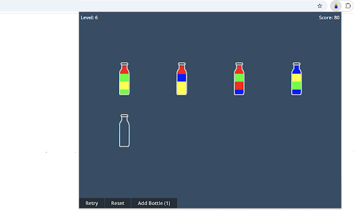 Color Pour Puzzle :: Sort colorful water into matching bottles to solve the puzzle!